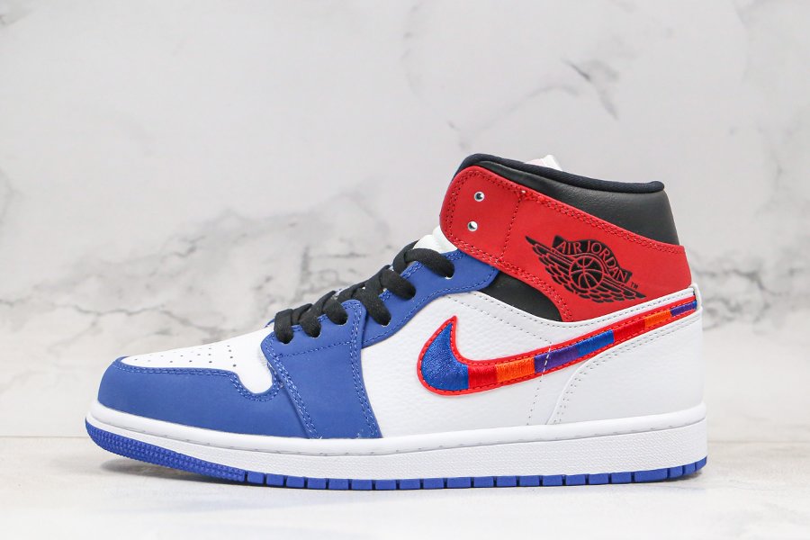 Brand New Air Jordan 1 Mid Multi-Color Embroidered Swoosh Outlet