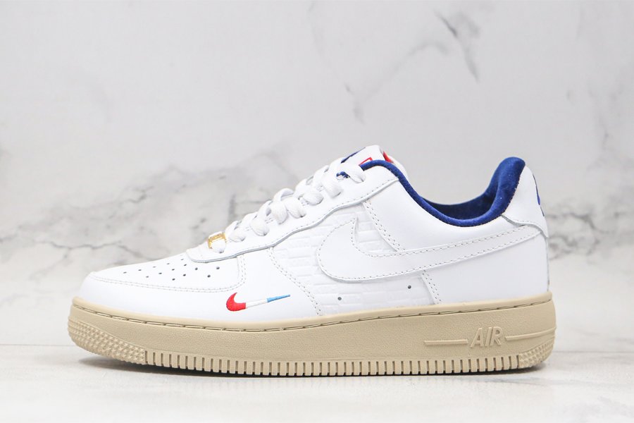 Kith x Nike Air Force 1 Paris Tri-Color French Flag In White