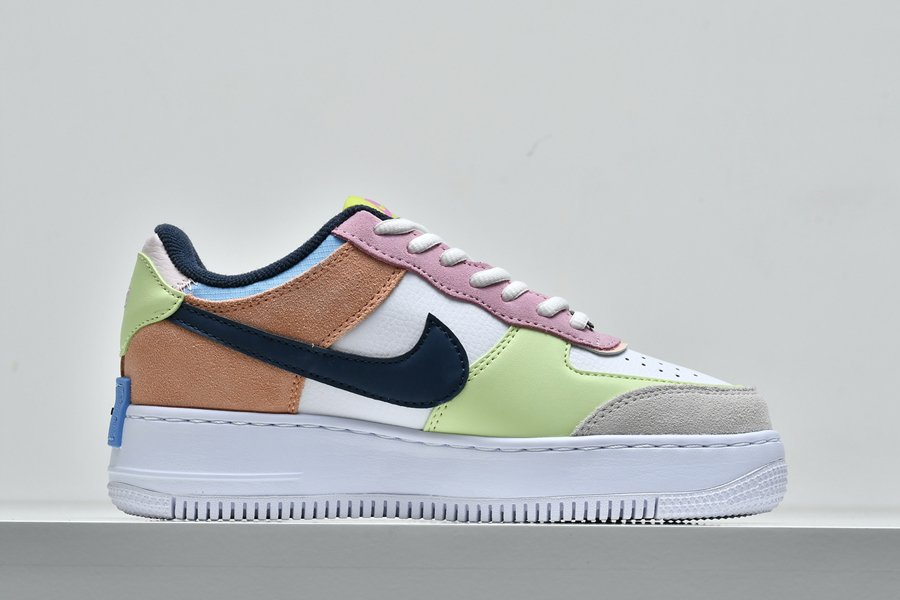 Ladies Nike Air Force 1 Shadow Photon Dust/Royal Pulse/Barely Volt