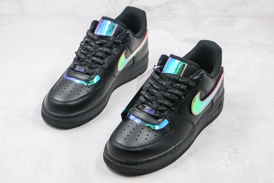 Iridescent Nike Air Force 1 Low “Have a Good Game” In Black - FavSole.com