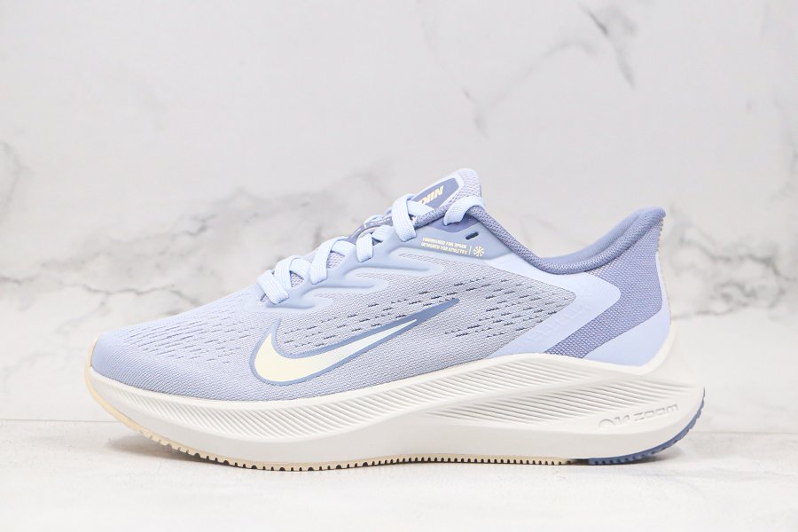Nike Zoom Winflo 7 Running Shoes White Light Blue Sale