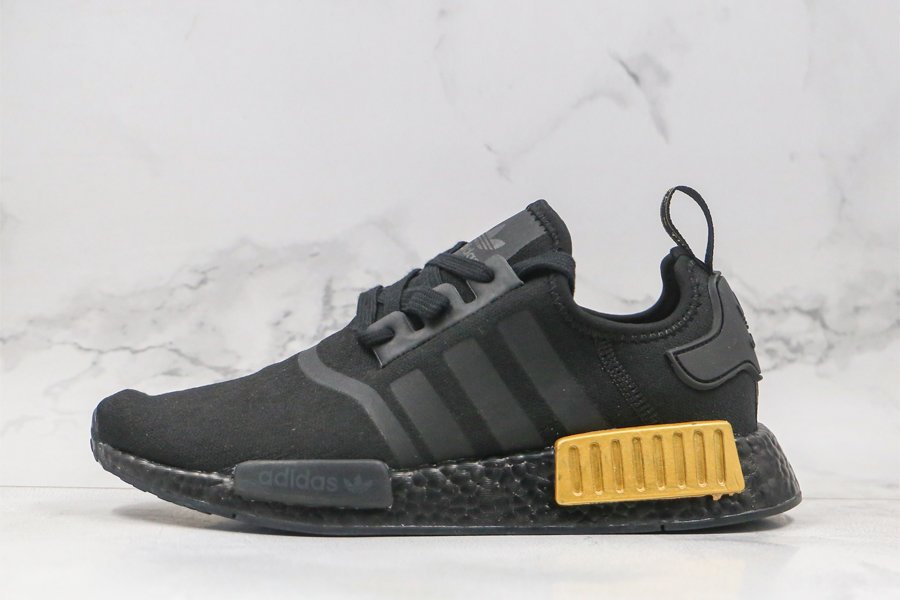 adidas NMD R1 Core Black Gold Metallic FV1787 For Sale