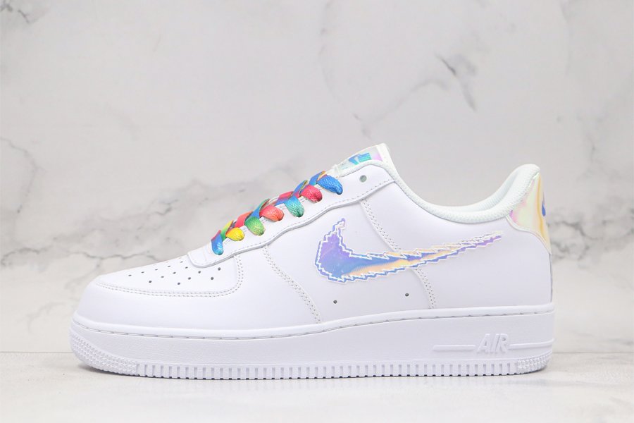 Nike Air Force 1 Iridescent Pixel Swoosh In White CV1699-100 To Buy