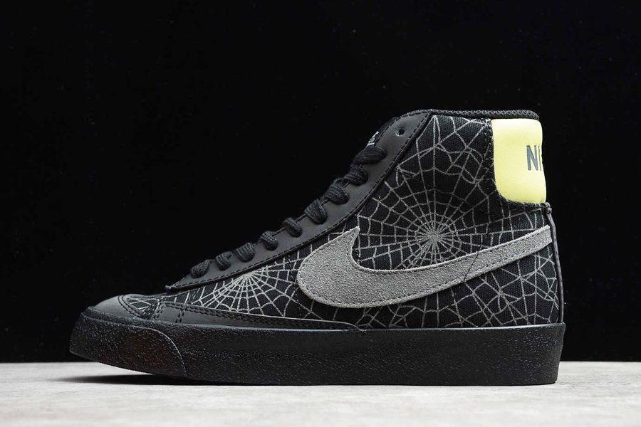 Nike Blazer Mid 77 Spider Web Halloween Black Smoke Grey-Limelight