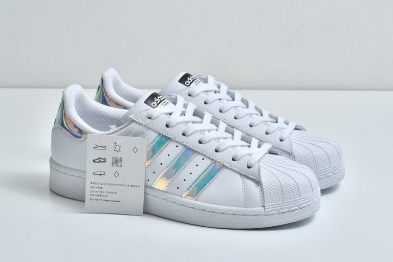 adidas Originals Superstar J White Iridescent Gel Insole AQ6278