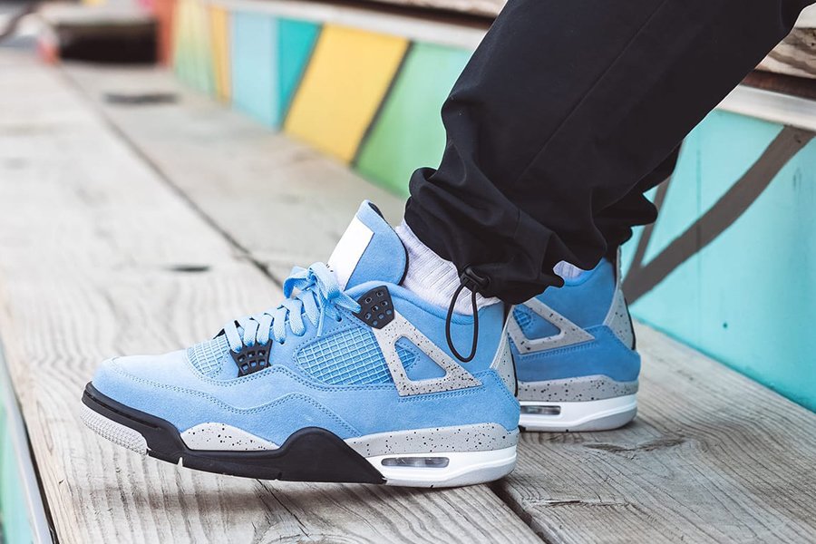 How the Air Jordan 4 University Blue Looks On-Feet