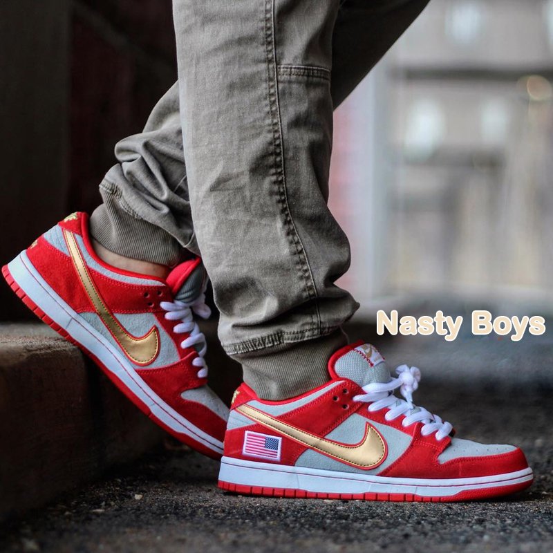 Nike Dunk SB Low Nasty Boys Red On Feet