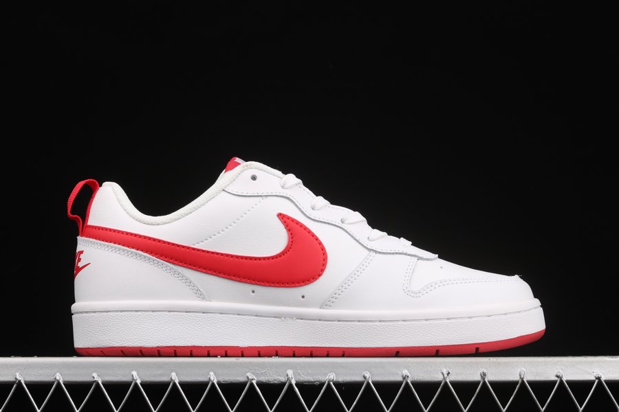Nike Court Borough Low 2 White/University Red - FavSole.com
