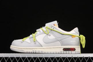 Off-White x Nike Dunk Low The 50 Sail Neutral Grey-Lime Green