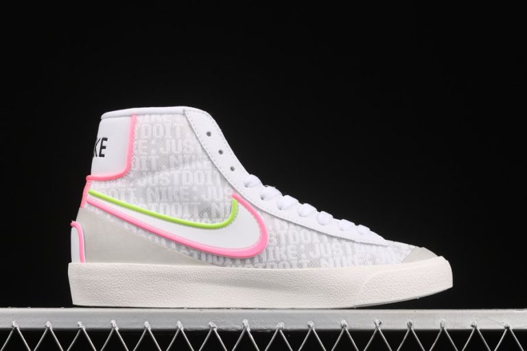 DC1746102 Nike Blazer Mid ’77 Infinite White/Electric GreenSunset Pulse