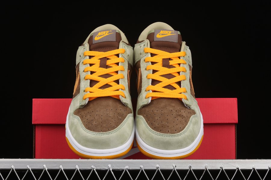 DH5360-300 Nike Dunk Low Dusty Olive/Pro Gold - FavSole.com