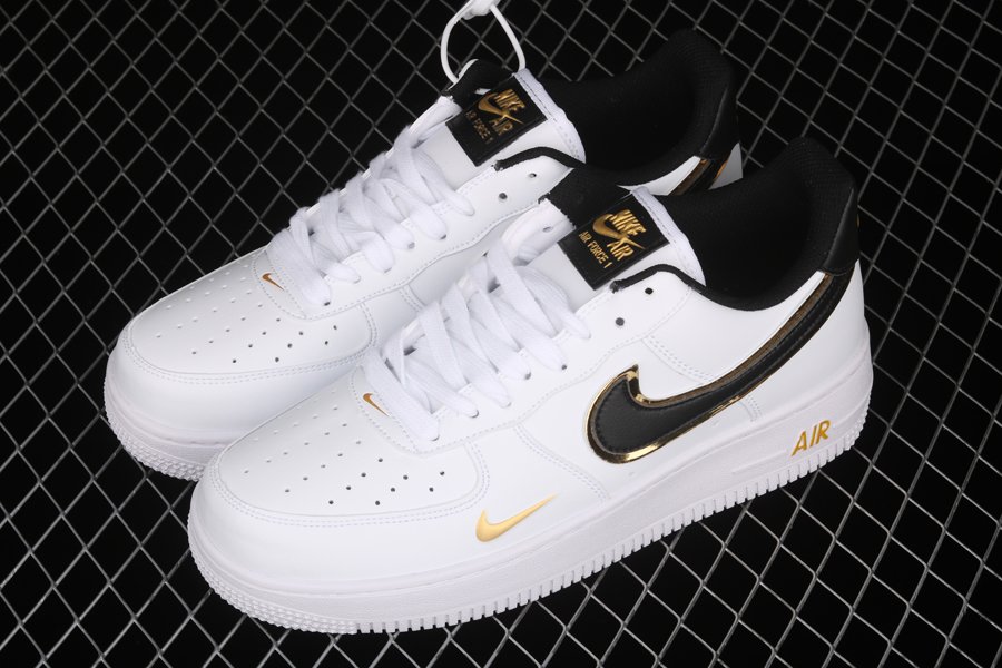 Double Swoosh Air Force 1 Low White Gold Mini Swooshes - FavSole.com