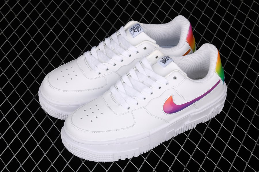 Ladies Nike Air Force 1 Pixel Iridescent White - FavSole.com