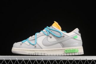 Off-White x Nike Dunk Low 02 of 50 Sail Neutral Grey With Blue Laces