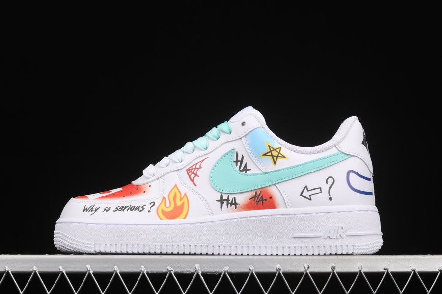 Rainbow Paint Nike Air Force 1 Low Why So Serious Personalized Custom