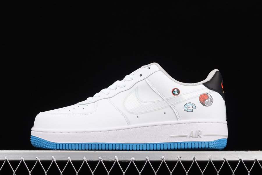 DM8088-100 Happy Hoops Nike Air Force 1 Low Sticker White Blue