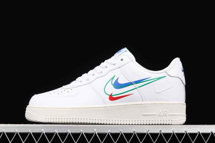 DM9096-101 White Nike Air Force 1 Low Multi-Swooshes