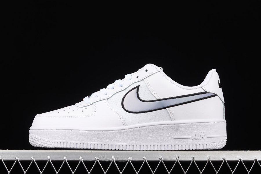 DN4925-100 White Nike Air Force 1 Low With Iridescent Swooshes