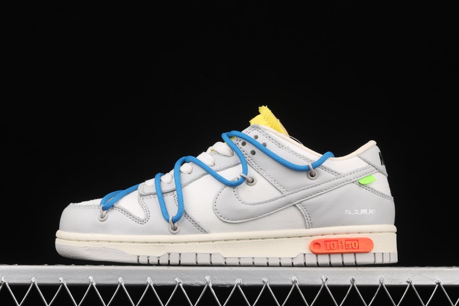 Off-White x Nike Dunk Low 10 of 50 White Grey Blue