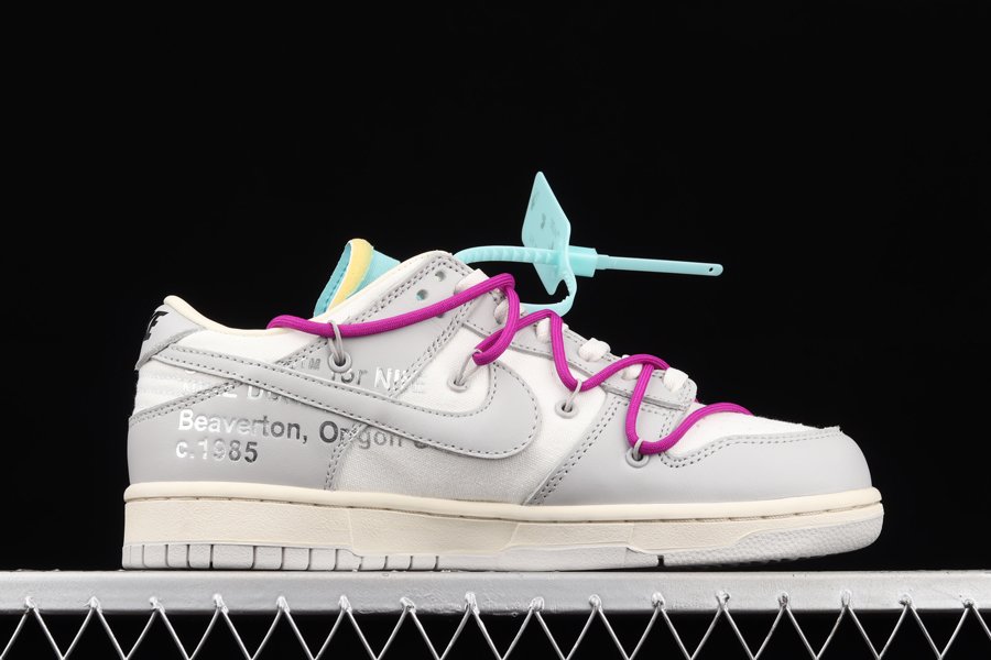 Off-White x Nike Dunk Low “21 Of 50” Grey With Hyper Violet Hiking ...