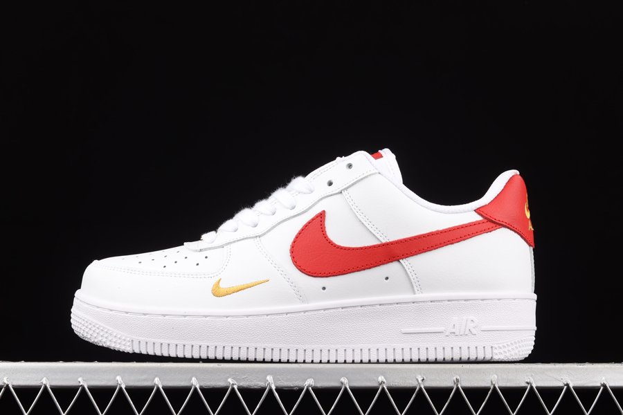 CZ0270-104 Nike Air Force 1 07 Essential White Gym Red-Gold