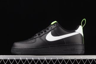 DO6394-001 Black Nike Air Force 1 Pivot Point With Reflective Ripple Swooshes