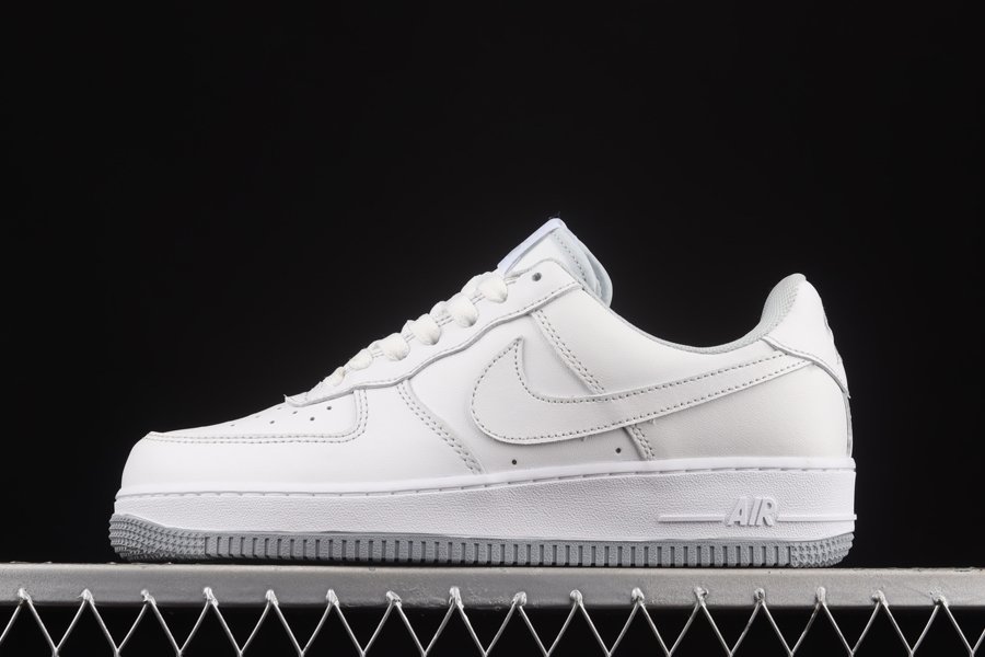 White Nike Air Force 1 Low With Grey Outsole