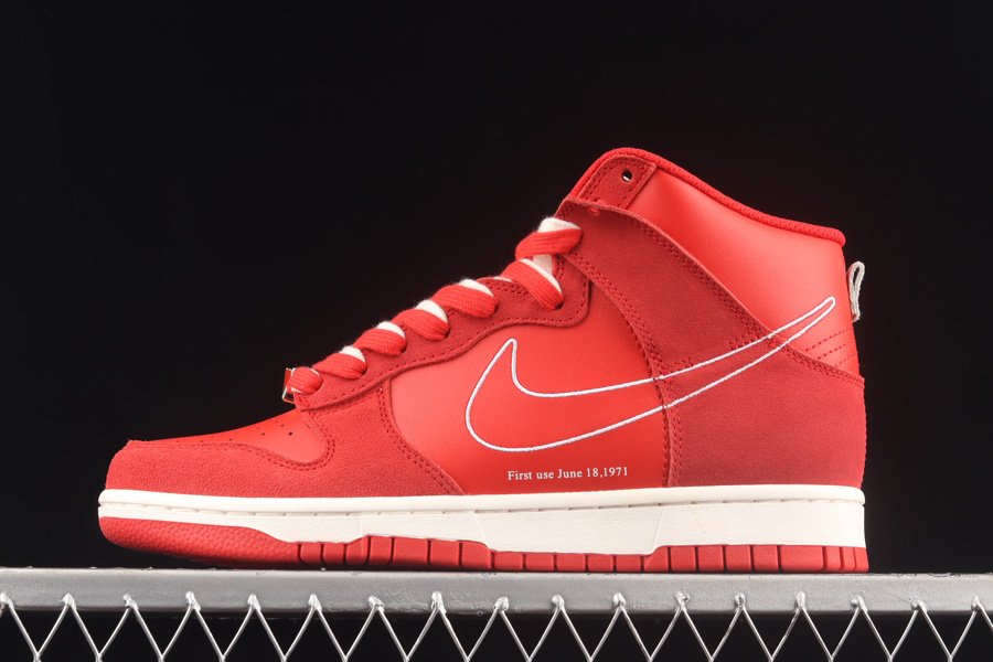DH0960-600 Nike Dunk High First Use University Red Sail