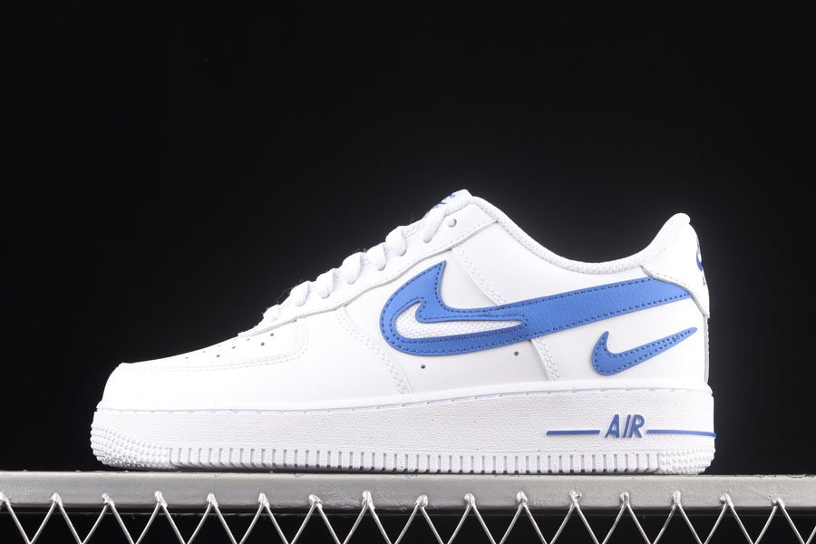 DR0143-100 Nike Air Force 1 07 Game Royal With Multiple Swoosh
