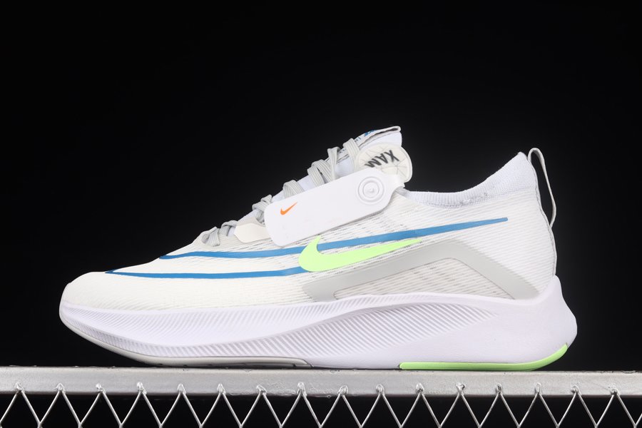 Nike Running Shoe Zoom Fly 4 Summit White/Lime Glow/Blue