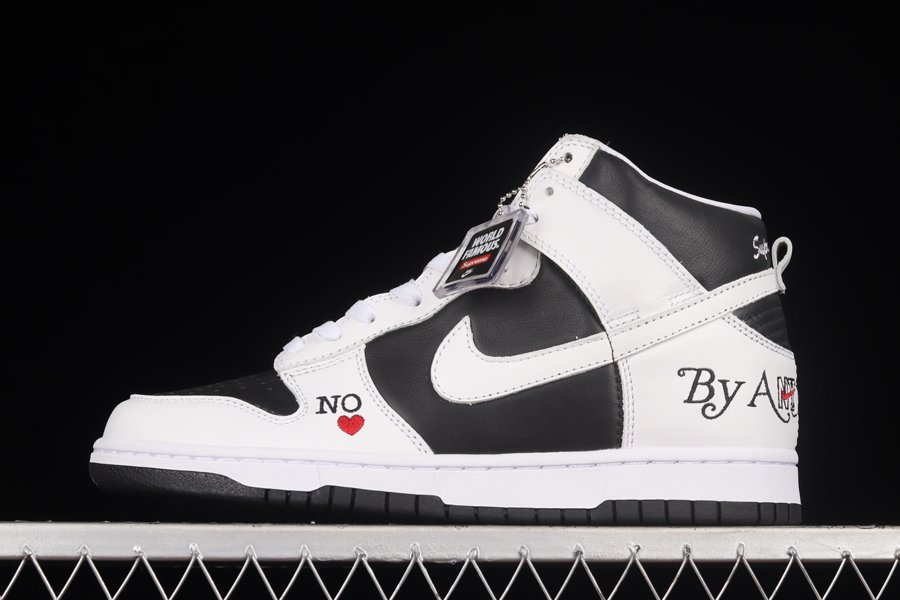 DN3741-002 Supreme x Nike SB Dunk High By Any Means Black White