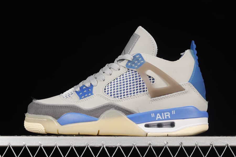 Air Jordan 4 Grey Blue Basketball Sneakers