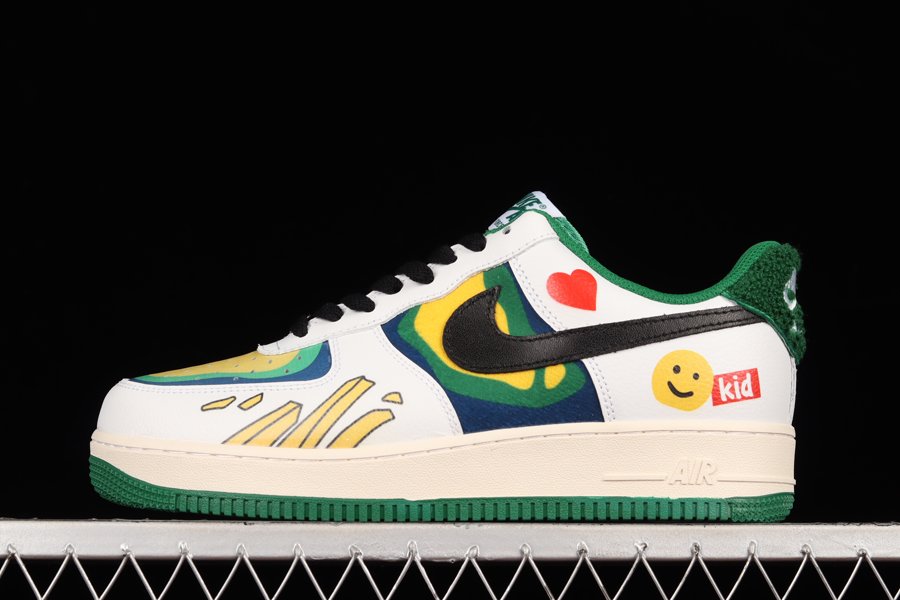 Nike Air Force 1 Low Love White Grass Green Yellow