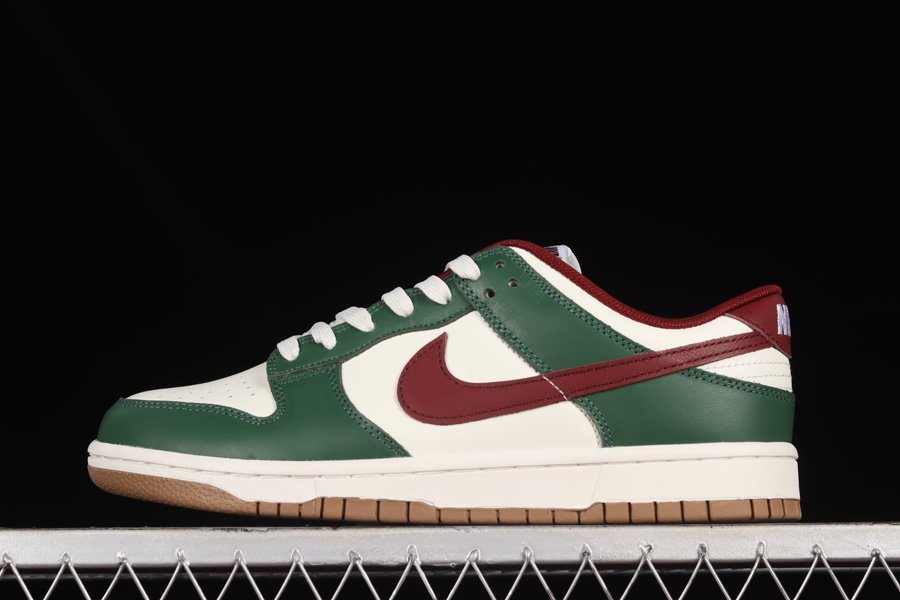 Nike Dunk Low Gorge Green White-Team Red