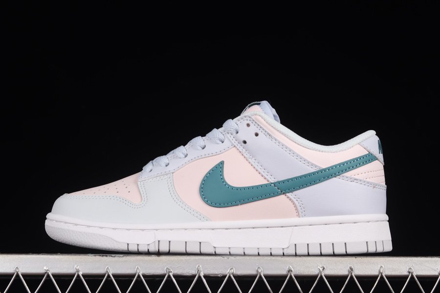 FD1232-002 Nike Dunk Low Football Grey Mineral Teal Pearl Pink