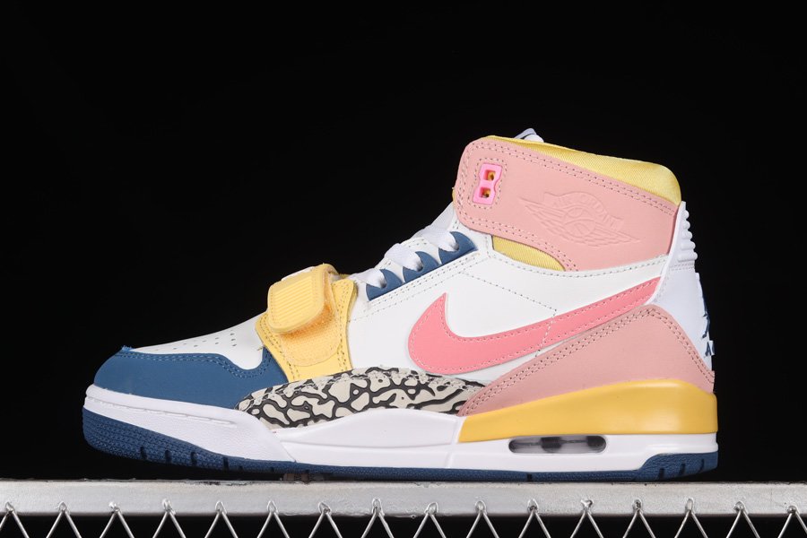 Jordan Legacy 312 Multi-Color White Coral Pink French Blue